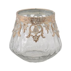 Ivy fyrfadsstage med antik guld dekorationskant